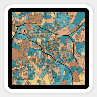 Durham Map Pattern in Mid Century Pastel Sticker